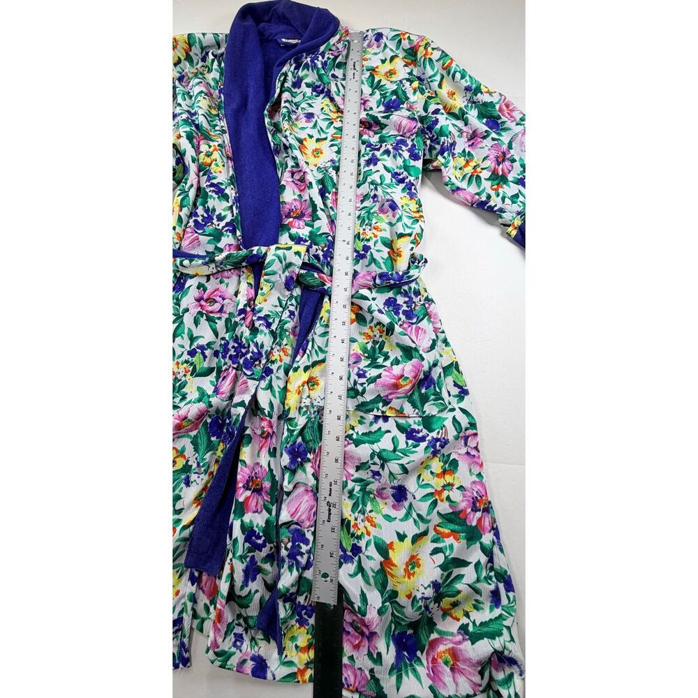 NWT Vintage Gold Label Victoria’s Secret Floral Bathrobe Lined Belted w Pockets - Picture 7 of 8